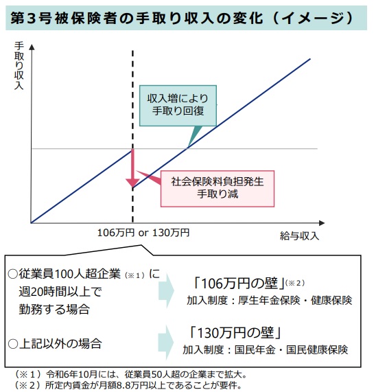 被保険者の手取り収入の変化